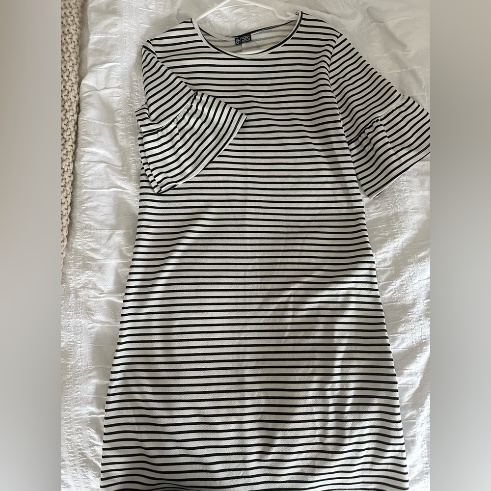 Bell Sleeve Stripes Midi Dress size small